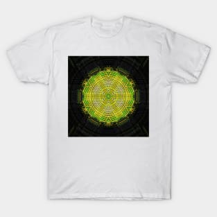 Weave Mandala Green and Yellow T-Shirt